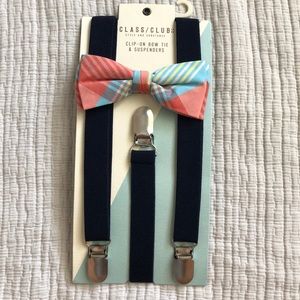 Clip-On Bow Tie and Suspenders